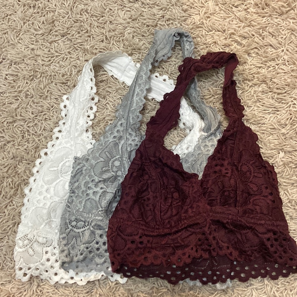 Halter lace bralettes